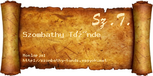 Szombathy Tünde névjegykártya